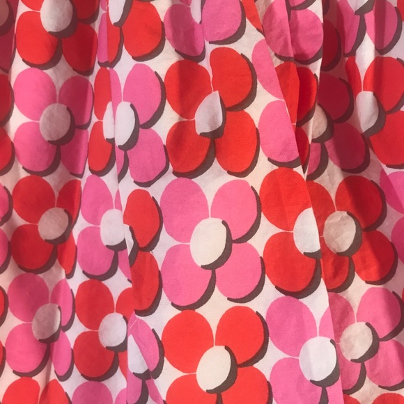 Mini Boden Skirt, Hot Pink, Red, White Retro Floral Pattern, Girls Size 7 to 8Y - Picture 2 of 9